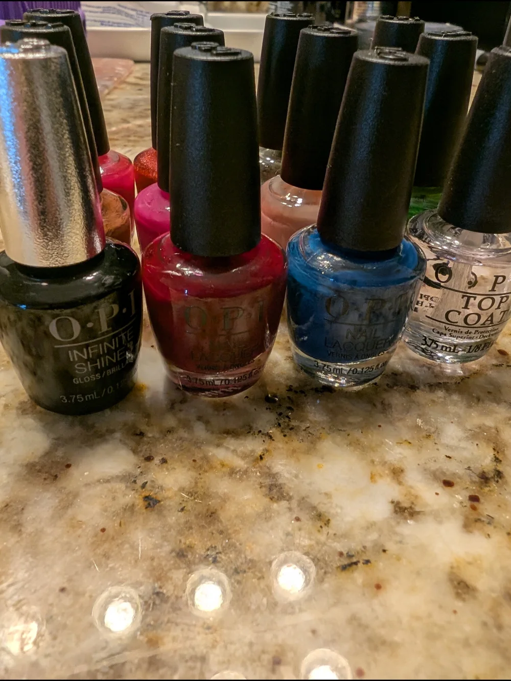 New! OPI Assorted Mini Nail Lacquer Set in Black, Red, Blue, Clear 12 Colors!